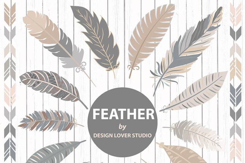 vector-tribal-clipart-grey-feathers-feather-clipart-navaho-clipart-feather-native-american-style-feather-clipart