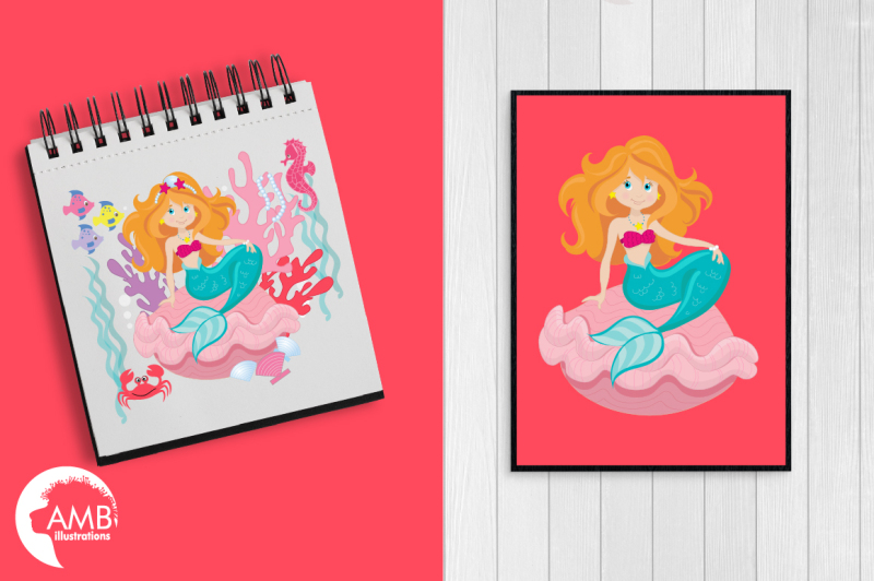 mermaid-princess-clipart-graphics-illustrations-amb-818