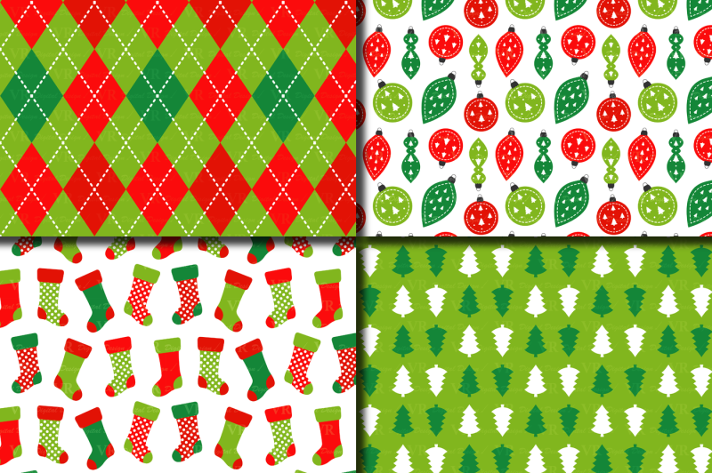 red-and-green-christmas-digital-paper