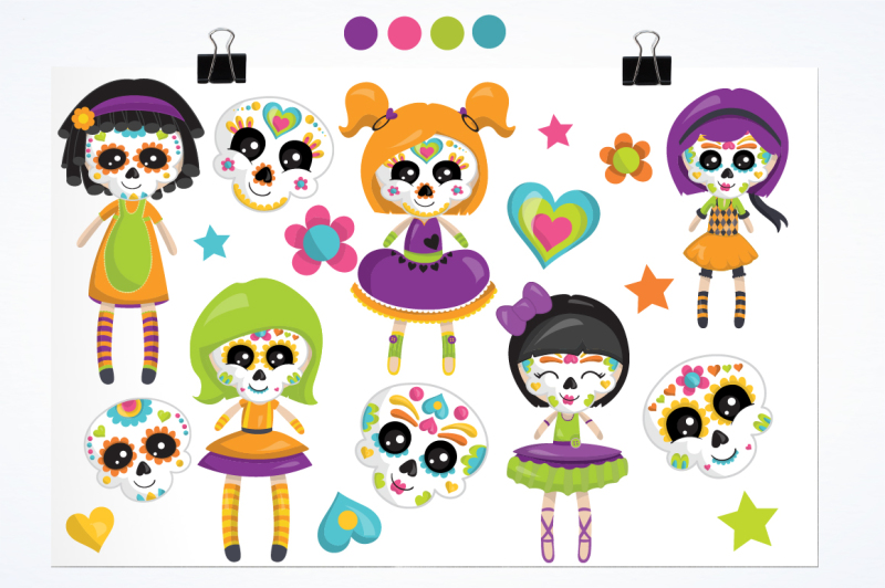 sugar-skull-dolls-graphics-and-illustrations