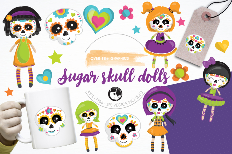 sugar-skull-dolls-graphics-and-illustrations