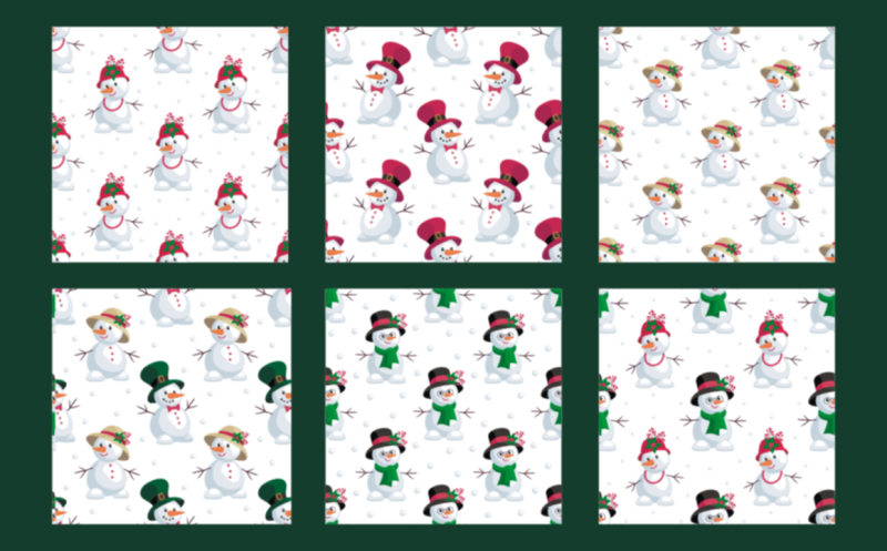snowmen-christmas-seamless-patterns-set