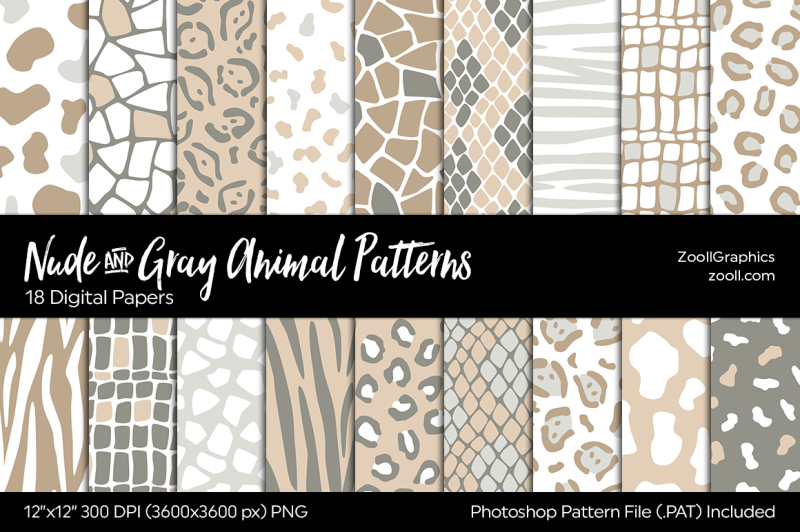 nude-and-gray-animals-patterns-digital-papers