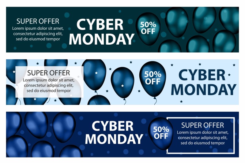cyber-monday-promotional-web-banner-set