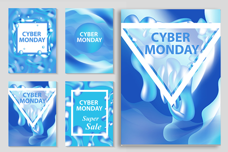 cyber-monday-set-flyers-collection-of-templates