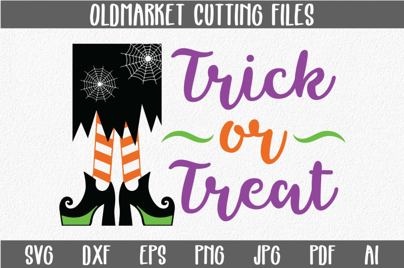 Trick or Treat SVG Cut File - Halloween SVG EPS DXF PNG JPG Download