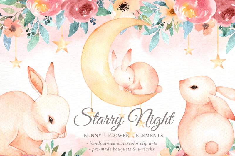 starry-night-bunny-watercolor-set