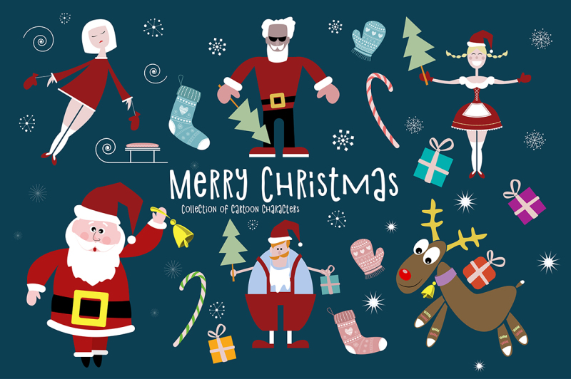 christmas-set-of-cartoon-characters-and-christmas-elements
