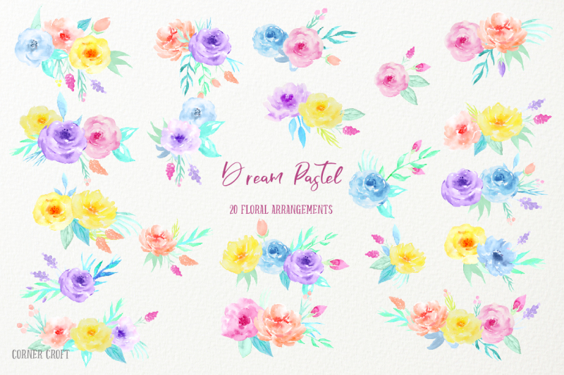 Download Watercolor Dream Pastel By Cornercroft | TheHungryJPEG.com