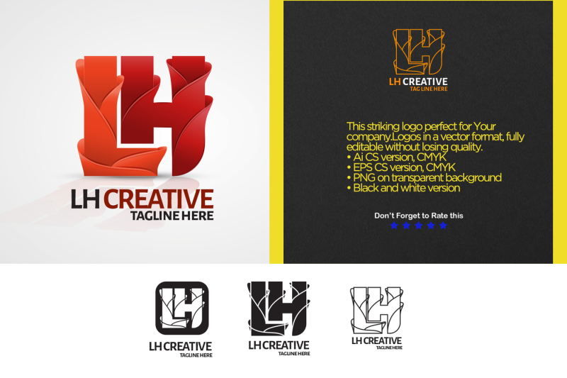 lh-letter-logo-template