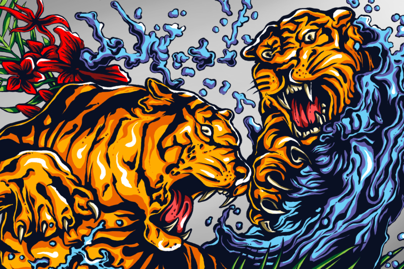tigers-fight-tattoo