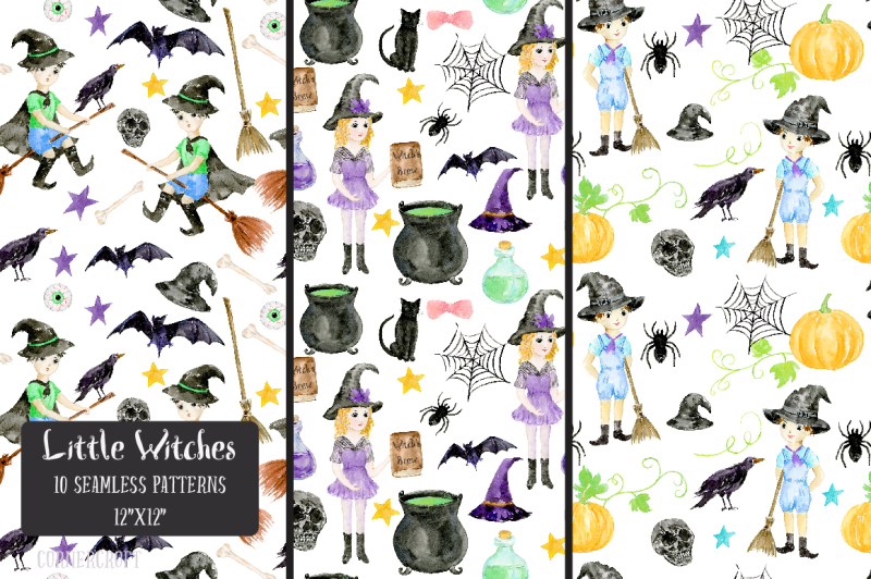 little-witches-watercolor-design-kit