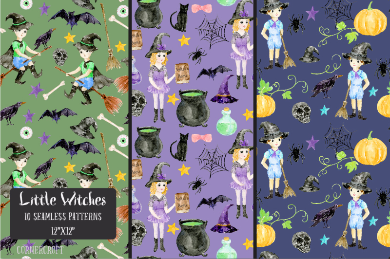 little-witches-watercolor-design-kit