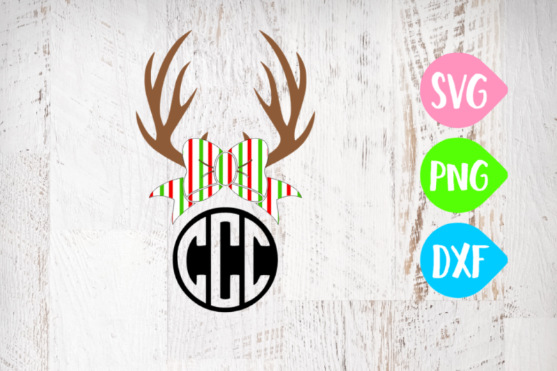 Christmas Antlers with Bow Cricut Explore