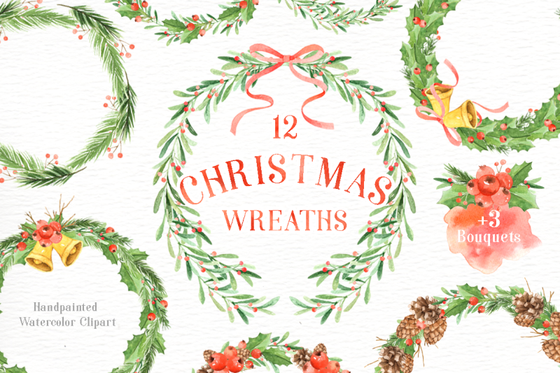 christmas-wreaths-watercolor-set