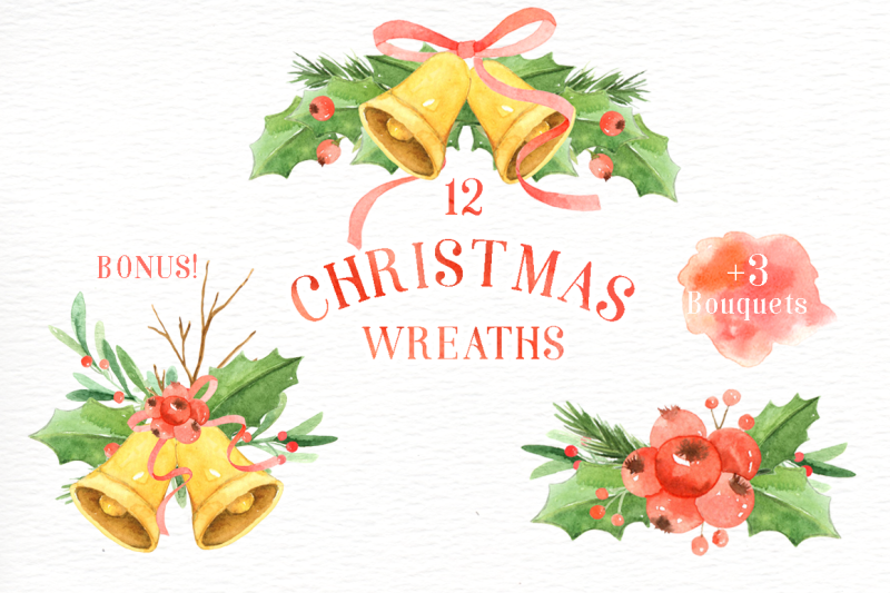 christmas-wreaths-watercolor-set