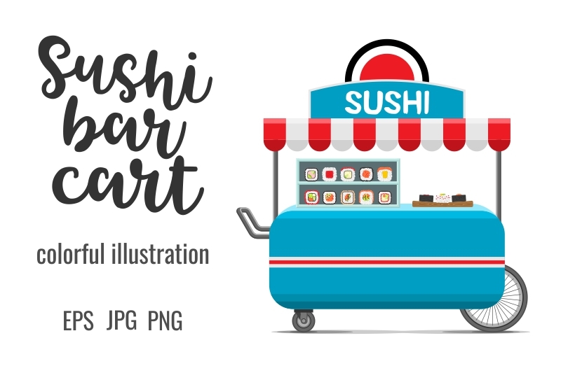 japanese-sushi-rolls-street-food-cart