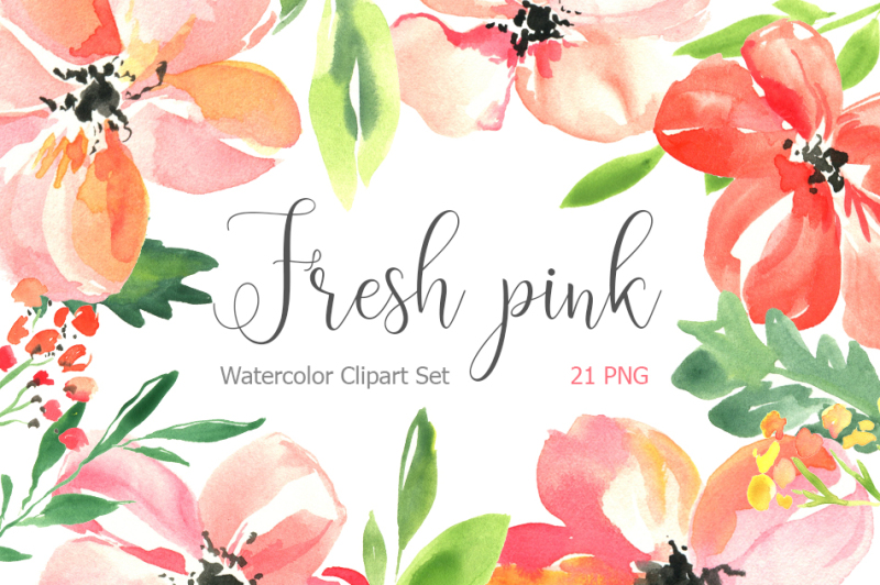 fresh-pink-watercolor-flowers-set