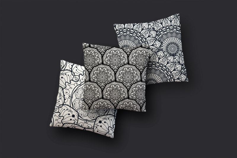 black-white-mandala-seamless-patterns