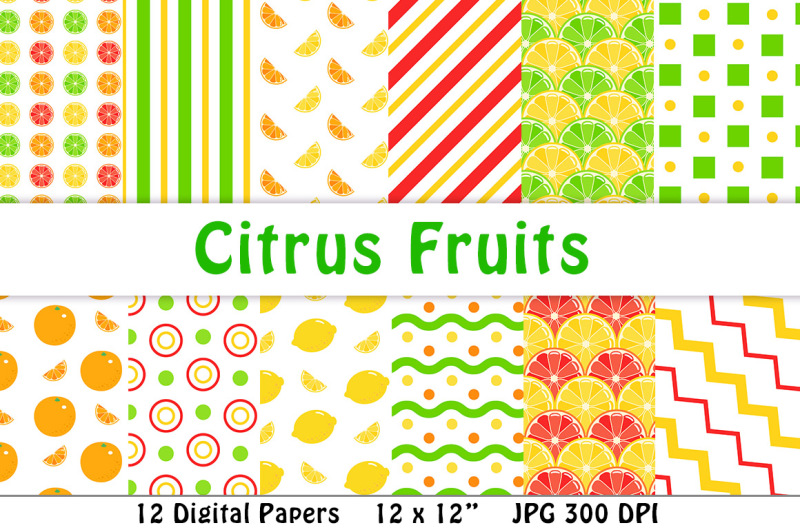 citrus-fruit-digital-papers-summer-digital-papers-bright-yellow-digital-paper-scrapbook-backgrounds
