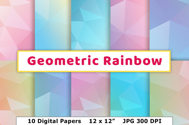 pastel-rainbow-geometric-digital-paper-pastel-digital-papers-low-poly-paper-colorful-background