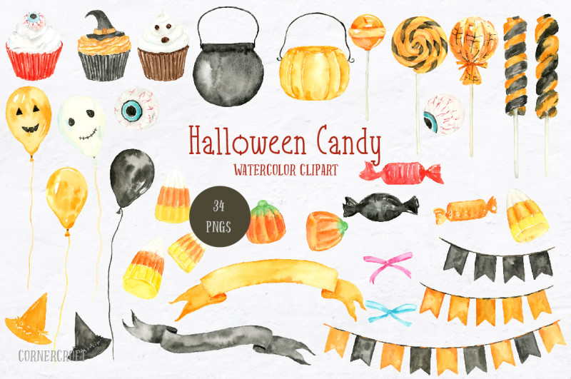 watercolor-halloween-candy