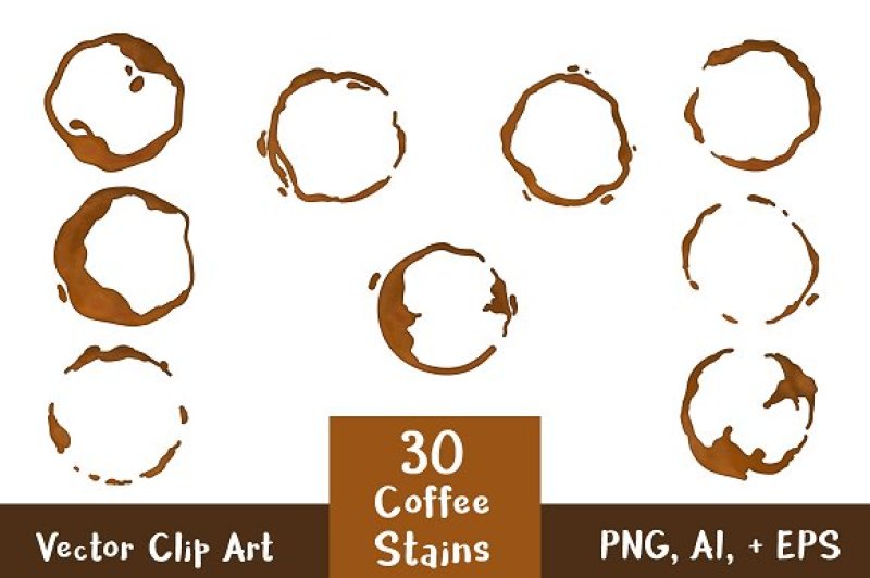 30-coffee-stains-clipart-watercolor-black-coffee-ring-clipart-coffee-spill-coffee-cup-stain