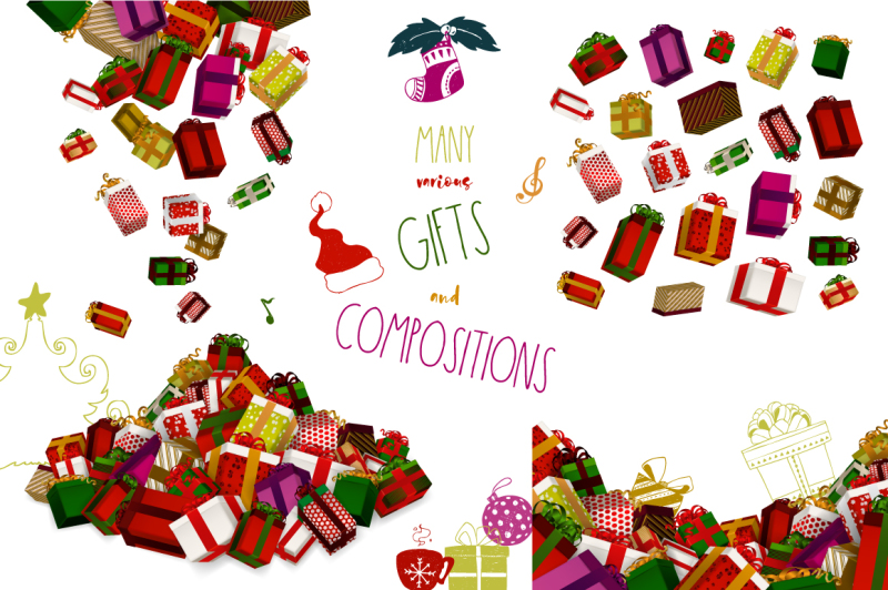 christmas-gifts-set-and-santa-claus