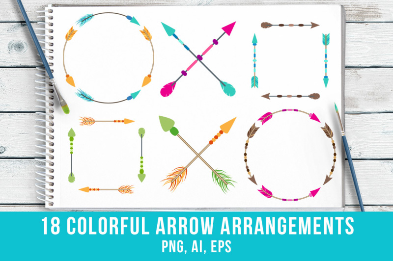 18-colorful-arrows-arrangments-clipart-arrow-wreath-clipart-crossed-arrows-tribal-arrow-clipart-boho-arrows-clipart