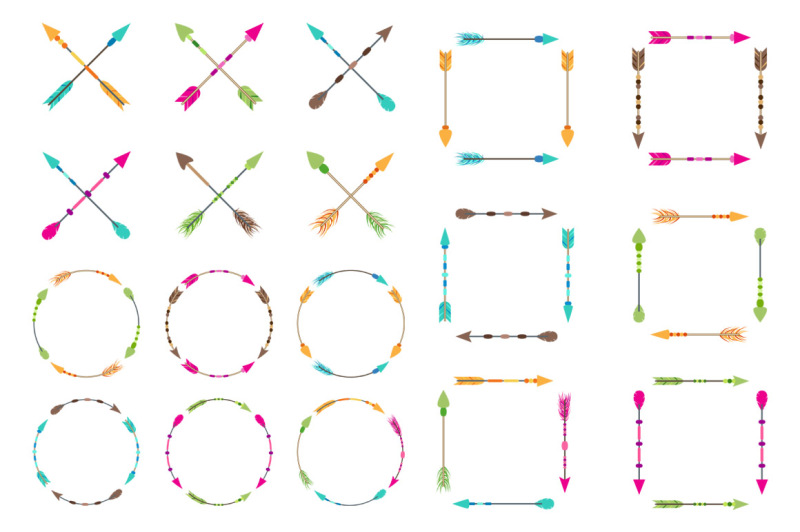 18-colorful-arrows-arrangments-clipart-arrow-wreath-clipart-crossed-arrows-tribal-arrow-clipart-boho-arrows-clipart