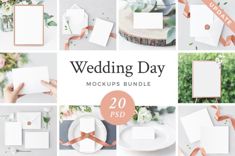 Free Wedding Day Mockup Bundle (PSD Mockups)