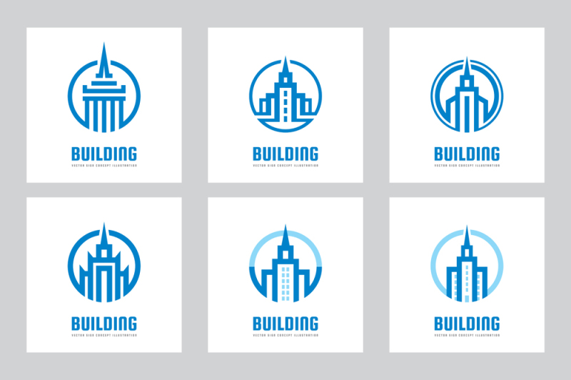 building-architecture-logo-set