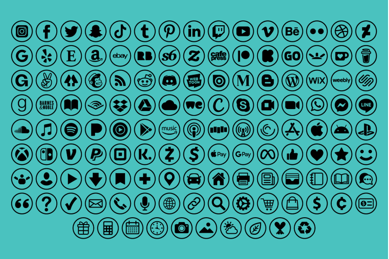 circle-border-social-media-icons