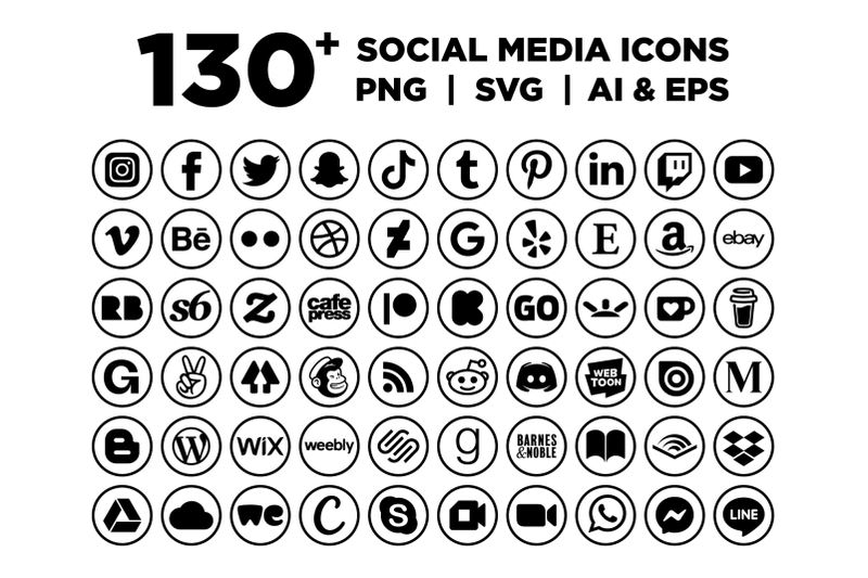circle-border-social-media-icons