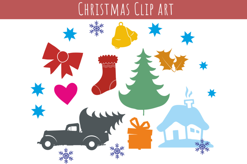 Christmas Clip Art, Vector, cutting files, SVG, PNG, JPG, EPS, AI, DXF