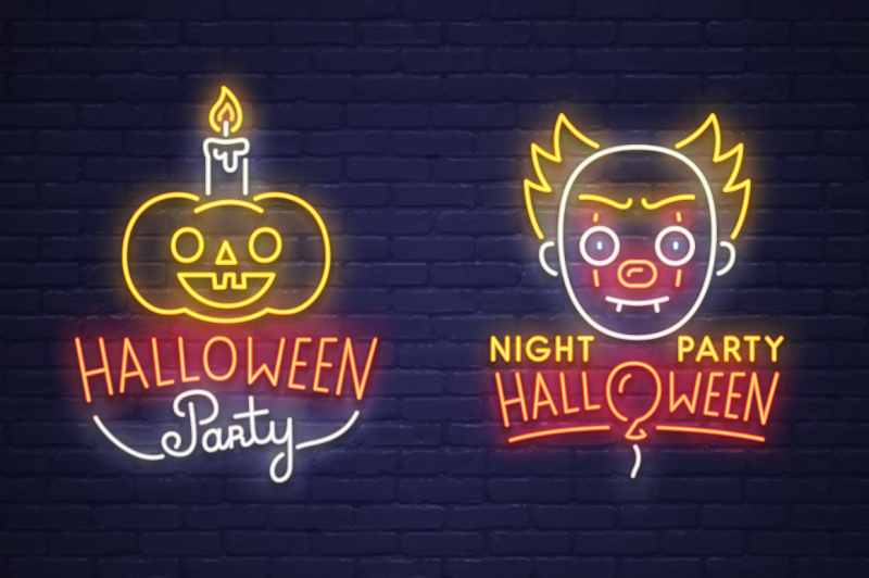 halloween-emblem-and-logo-neon-style