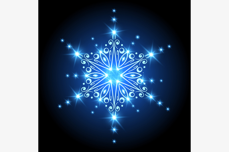 magic-christmas-snowflake-with-glowing-stars