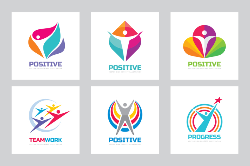 positive-human-vector-logo-set