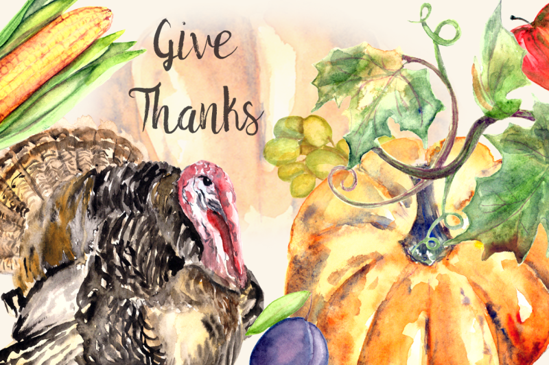 give-thanks-watercolor-clipart-set