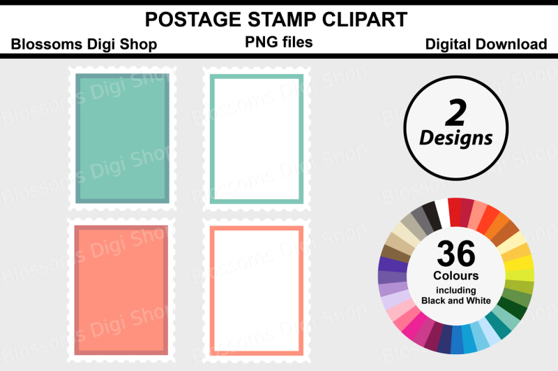 postage-stamps-clipart-2-designs-in-36-multi-colours-png-files