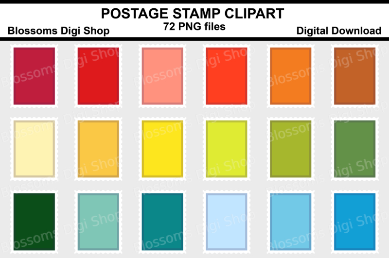 postage-stamps-clipart-2-designs-in-36-multi-colours-png-files