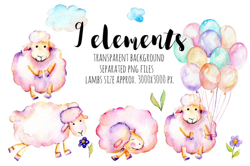 lambs-watercolor-clipart