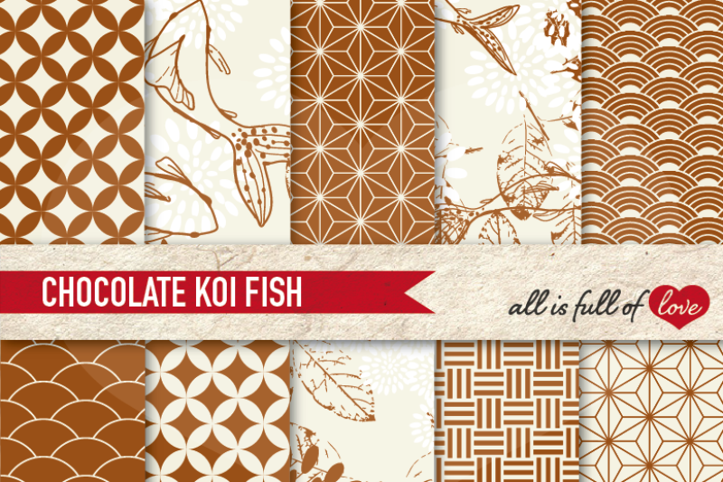 brown-patterns-koi-fish-digital-background-kit