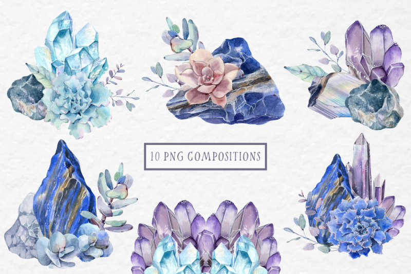 gemstones-watercolor-collection