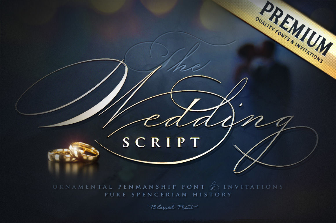 The Wedding Script Font Invitation By Blessed Print Thehungryjpeg Com