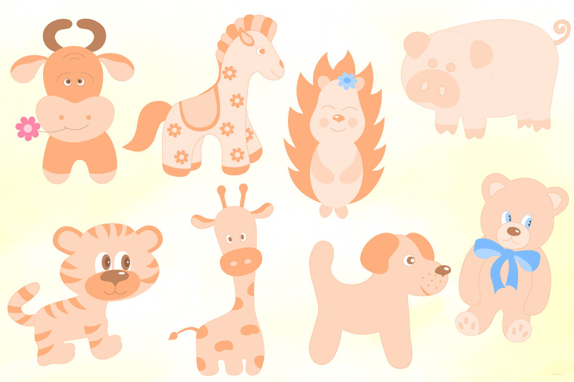 Download Cute baby toys vector set By Elen | TheHungryJPEG.com