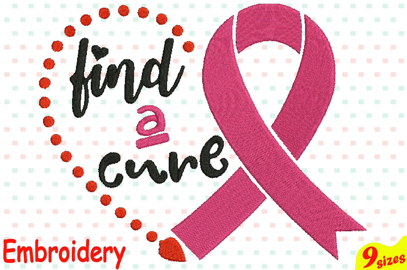 Breast Cancer Ribbon Of Hope Embroidery Design