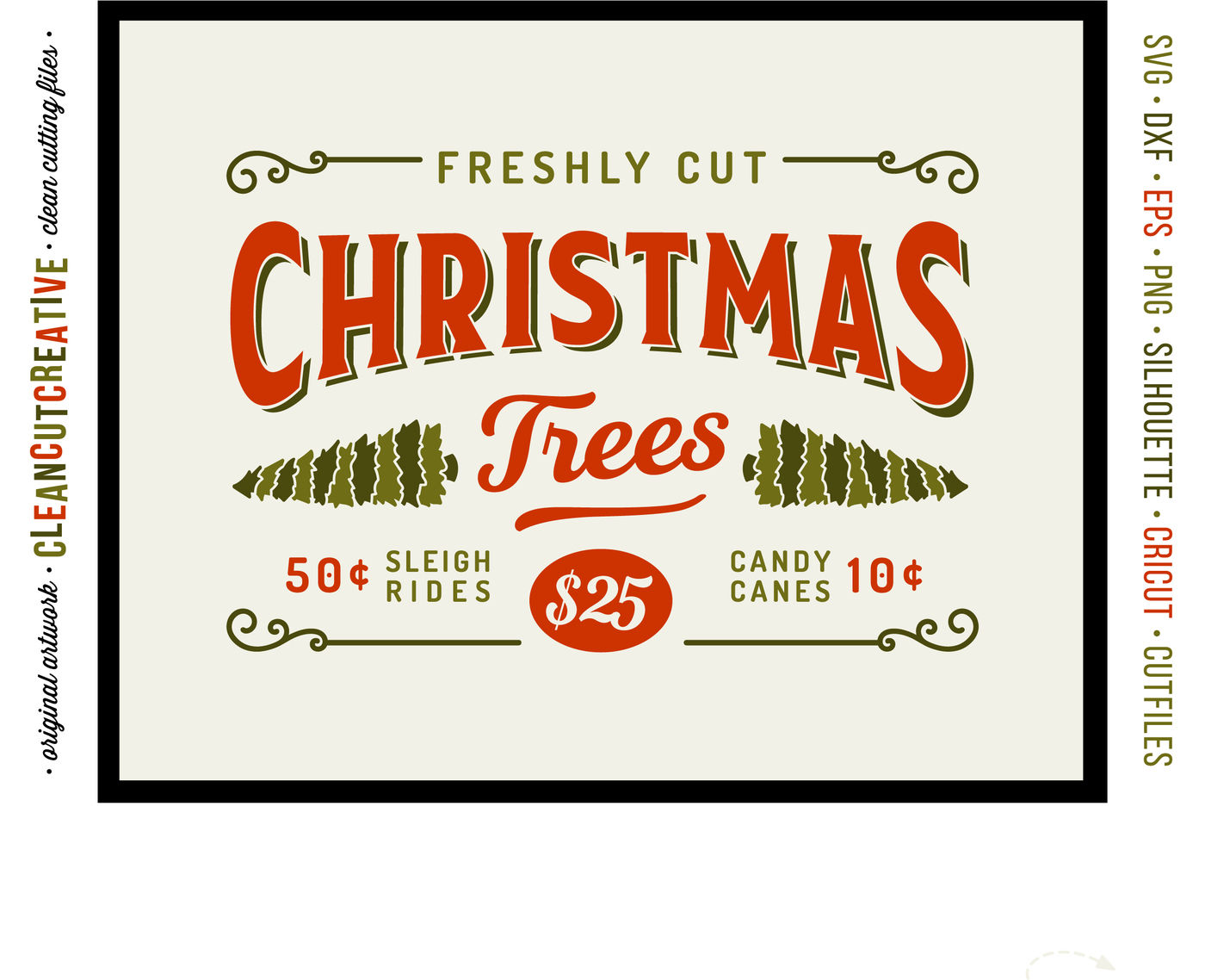 Fresh Cut Christmas Trees Rustic Farm Wood Sign Svg Dxf Eps Png Cricut Silhouette Clean Cutting Files By Cleancutcreative Thehungryjpeg Com