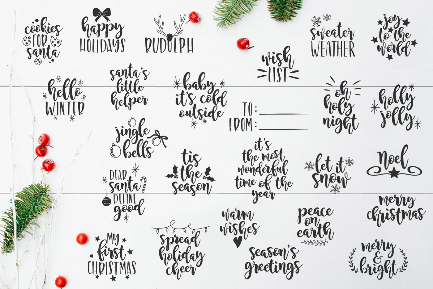 Christmas Svg Quotes And Overlays By Mileekae Thehungryjpeg Com