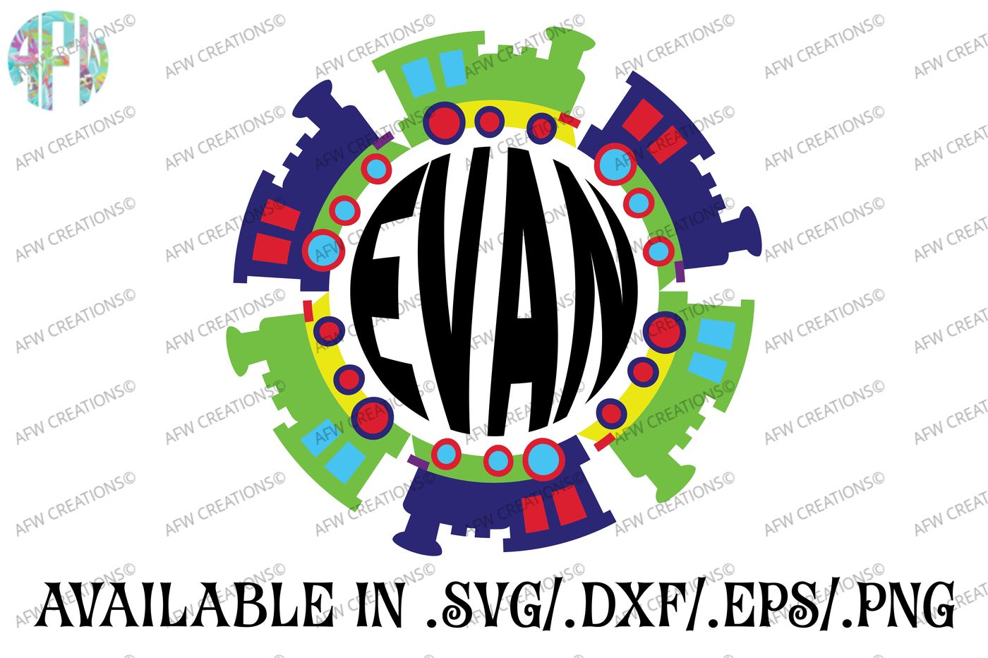 Download Monogram Train - SVG, DXF, EPS Cut File By AFW Designs | TheHungryJPEG.com